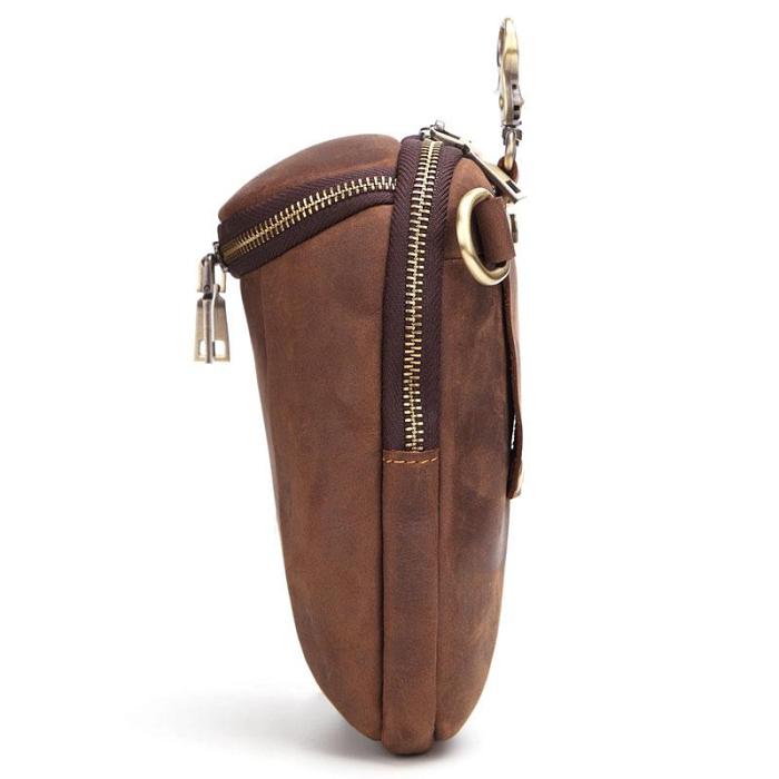 Cool Retro Mens Leather One Shoulder Backpack Chest Bag Sling Bags For Men