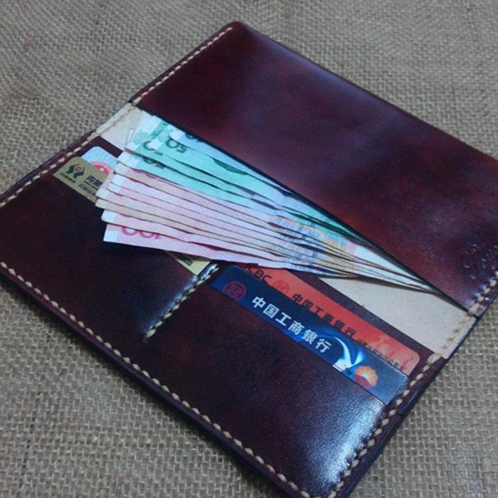 Vintage Leather Bifold Mens Long Wallet Leather Long Wallets for Men