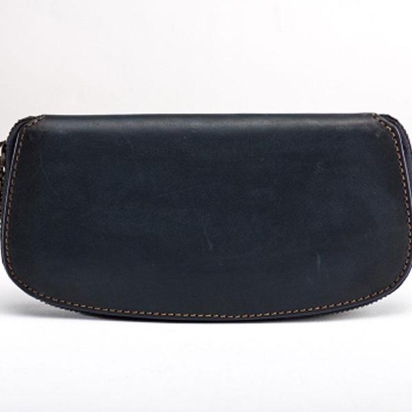 Vintage Leather Long Wallets for Men Zipper Long Wallet
