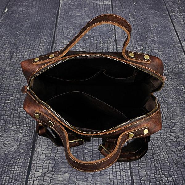 Cool Mens Leather Backpack Vintage Travel Backpack School Backpack for men