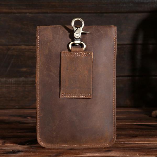 Leather Belt Pouch Mens Small Cases Waist Bag Hip Pack Belt Bag Fanny Pack Bumbag for Men