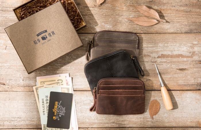 Leather Mens Coin Holders Slim Front Pocket Wallet Change Wallet for Men