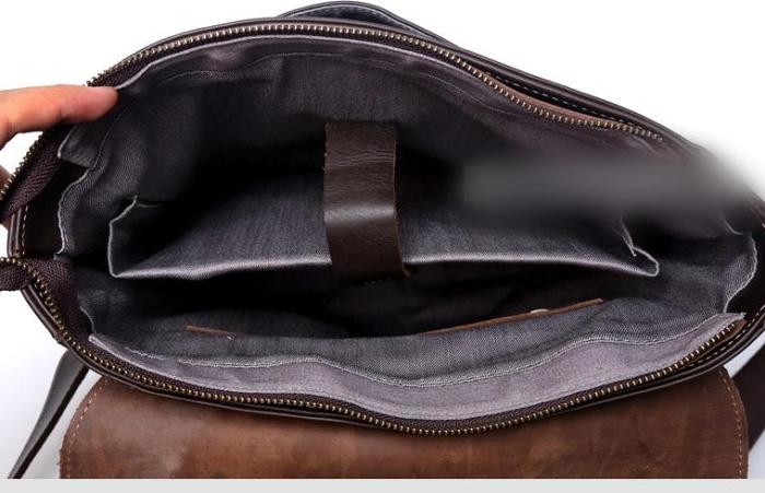 Genuine Leather Mens Cool Backpack Sling Bag Large Black Travel Bag Hiking Bag for men