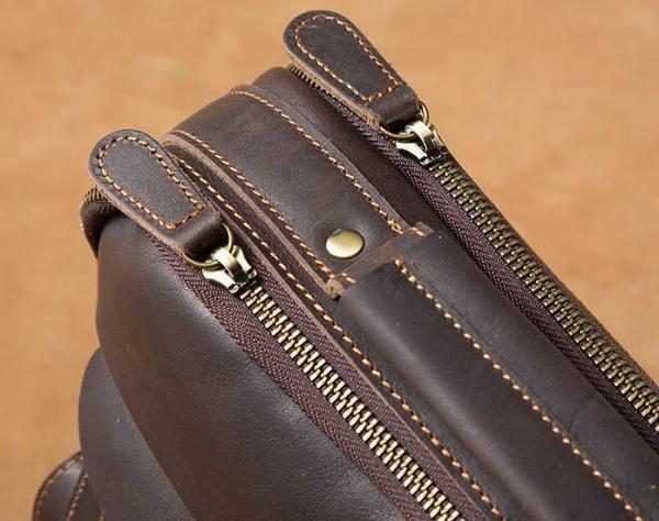 Genuine Leather Mens Cool Messenger Bag Briefcase Work Bag Business Bag Laptop Bag for men