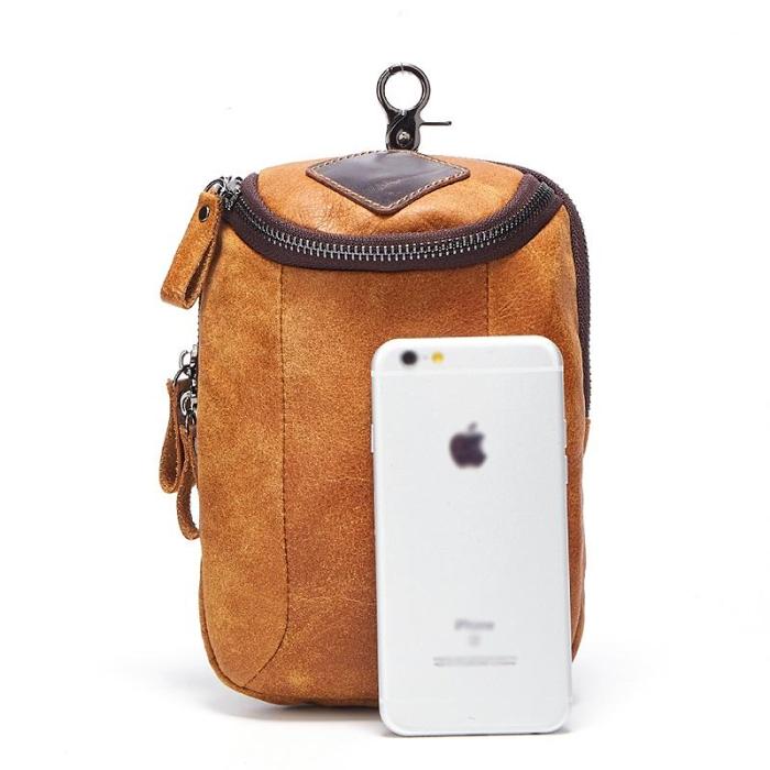 Leather Belt Pouch Mens Small Cases Waist Bag Hip Pack Belt Bag Fanny Pack Bumbag for Men