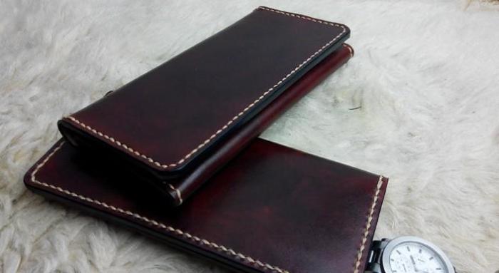 Vintage Leather Mens Bifold Long Wallet Leather Long Wallets for Men