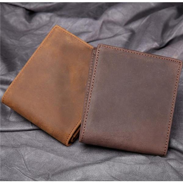 Vintage Cool Leather Mens Small Wallets Cool billfold Slim Bifold Wallets for Men