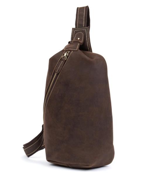 Leather Mens Cool Sling Bag Crossbody Bag Chest Bag for men