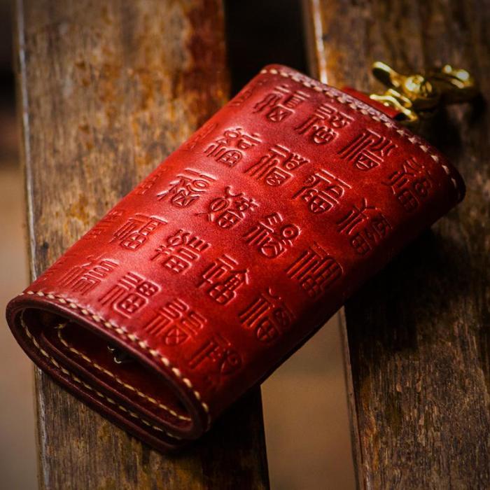 Handmade Leather Tooled Mens Cool Car Key Wallet Car Key Holder Car KeyChain for Men