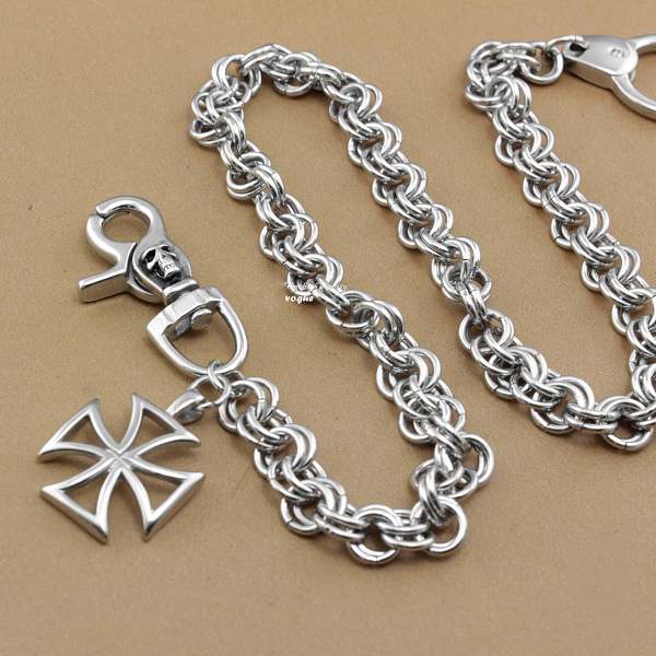 Solid Stainless Steel Long Cross Wallet Chain Cool Punk Rock Biker Trucker Wallet Chain Trucker Wallet Chain for Men