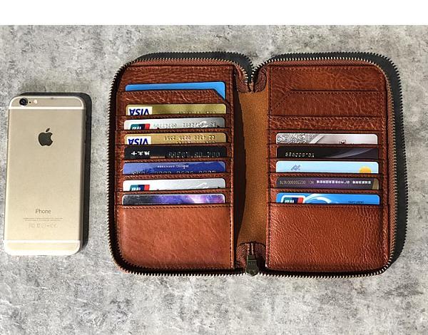 Handmade Black Leather Mens Bifold Long Wallet Brown Zipper Long Wallets Card Holders Clutch Men