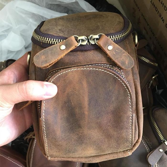 Vintage Leather Belt Pouch for Men Waist Bags BELT BAGs Shoulder Bags For Men