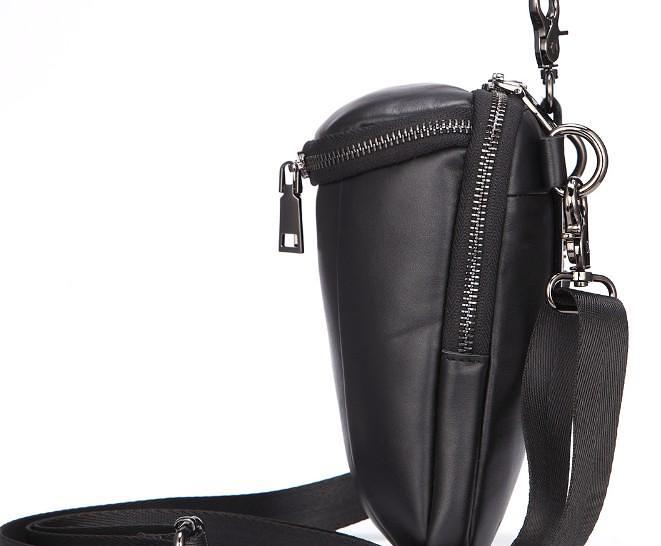 Cool Retro Mens Leather One Shoulder Backpack Chest Bag Sling Bags For Men