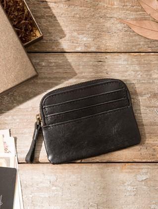 Leather Mens Coin Holders Slim Front Pocket Wallet Change Wallet for Men