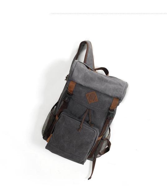 Cool Canvas Mens Retro Large 15‘’ Backpack Travel Backpack Hiking Backpack for Men
