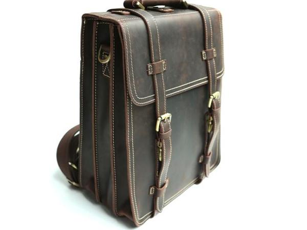 Handmade Leather Mens Backpack Travel Backpack Laptop Backpack for men