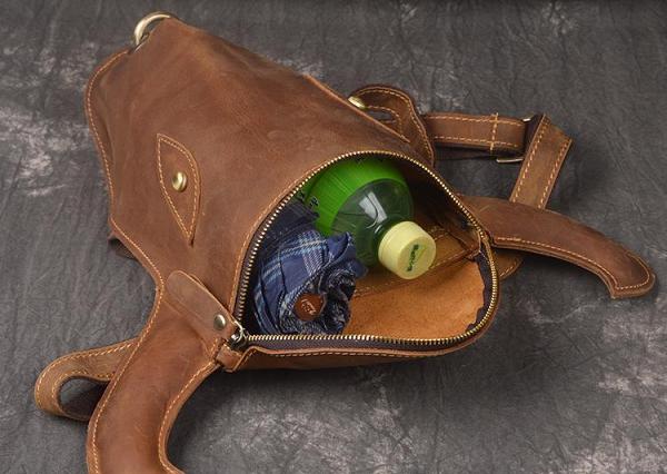 Cool Bull Leather Mens Backpack Vintage Travel Backpack Bag for Men
