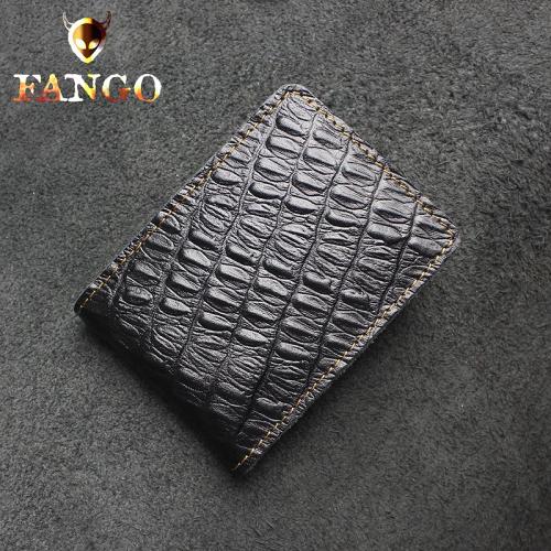 Handmade Leather Mens License Wallets Cool Short Wallet Card Holder Small Card Slim Wallets for Men