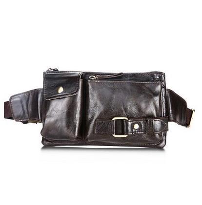 Vintage Leather Fanny Pack Mens Waist Bag Hip Pack Belt Bag for Men