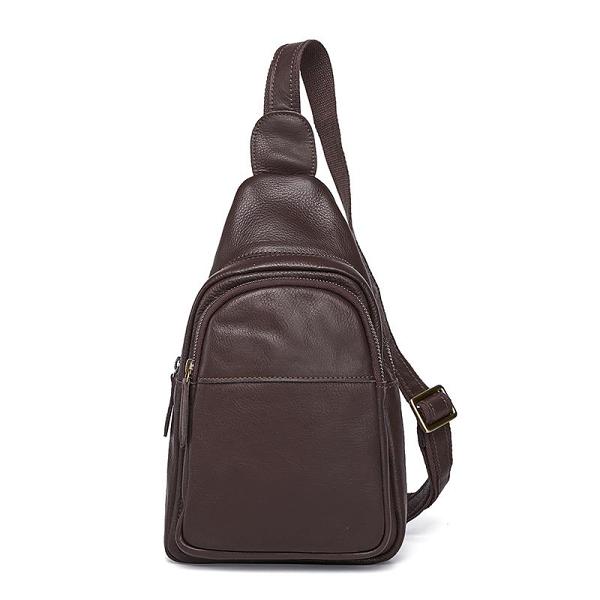 Leather Mens Cool Sling Bag Crossbody Bag Chest Bag for men