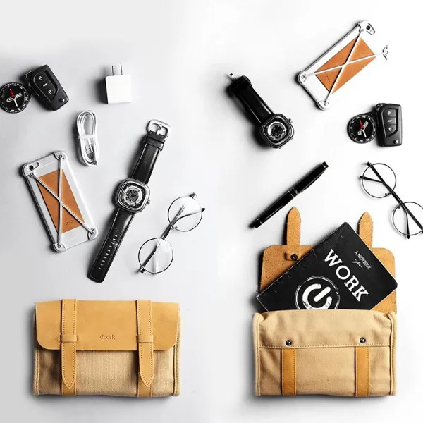 Fashion Canvas Men's Twofold Multi-Function Digital Storage Bag Mobile Phone Bag For Men