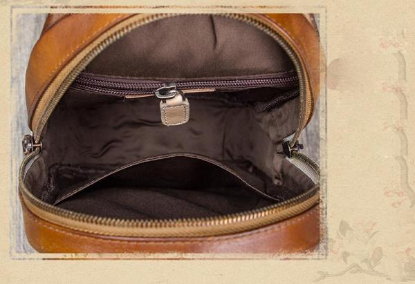 Vintage Leather Mens Sling Bag Crossbody Bag Chest Bag for men