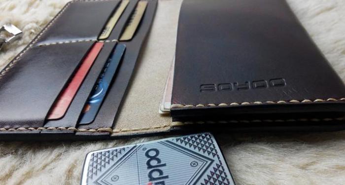 Vintage Leather Mens Bifold Long Wallet Leather Long Wallets for Men