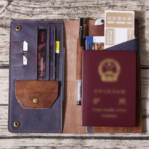 Cool Leather Long Wallet for Men Vintage Bifold Wallets Passport Travel Wallets