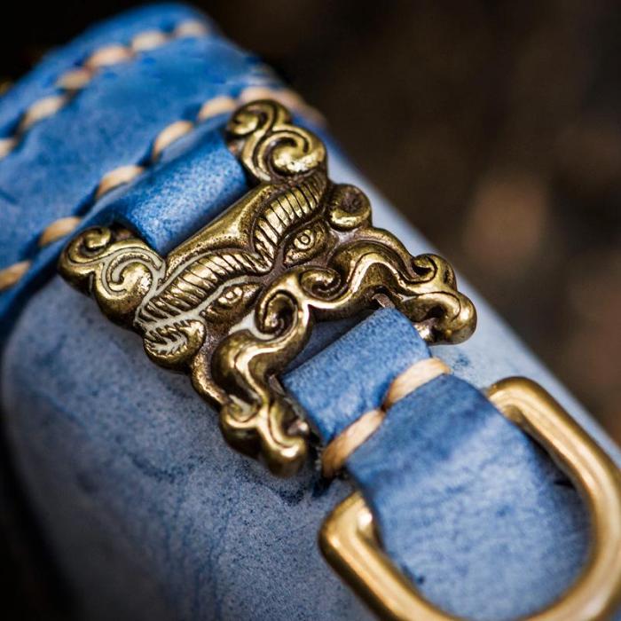 Handmade Leather Mens Chain Biker Wallet Cool Leather Wallet Long Clutch Wallets for Men