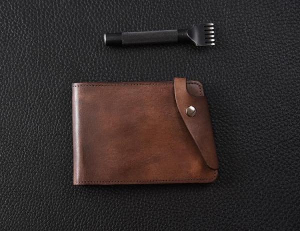 Handmade Mens Cool billfold Leather Wallet Men Small Slim Wallets Bifold for Men