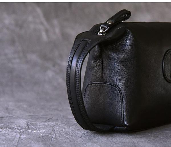 Black Leather Mens 8 HandBag Zipper Brown Clutch Bag Storage Bag For Men