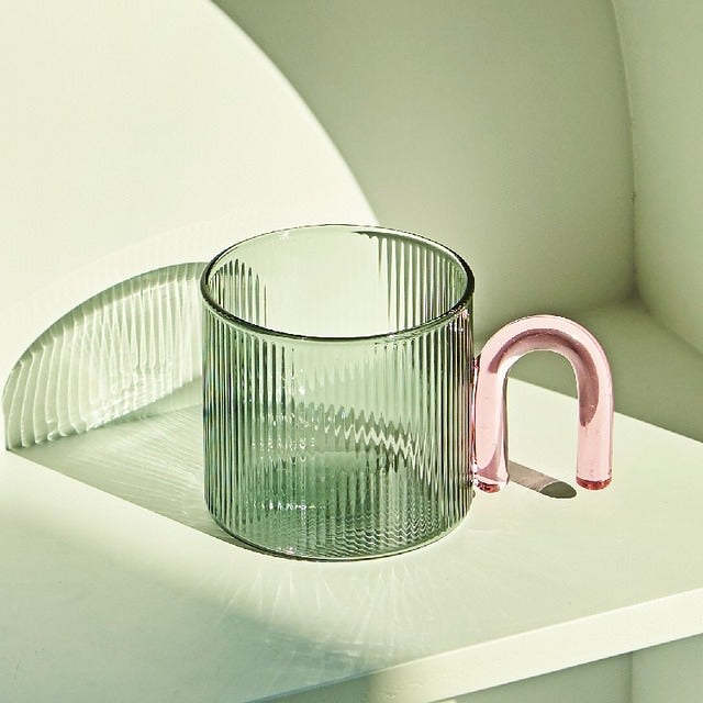 Retro Ripple Glass Mug