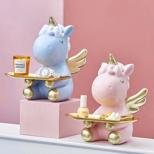 Cute Pastel Color Unicorn Home Living Decor Tray