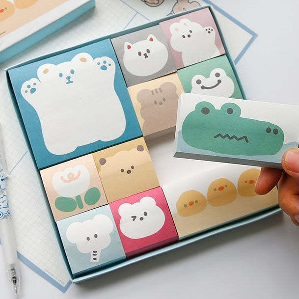 Cute Kawaii Cartoon Drawing Sticky Note Memo Pad Box