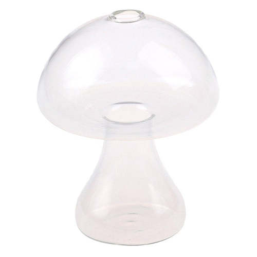 Mushroom Shaped Clear Glass Vase