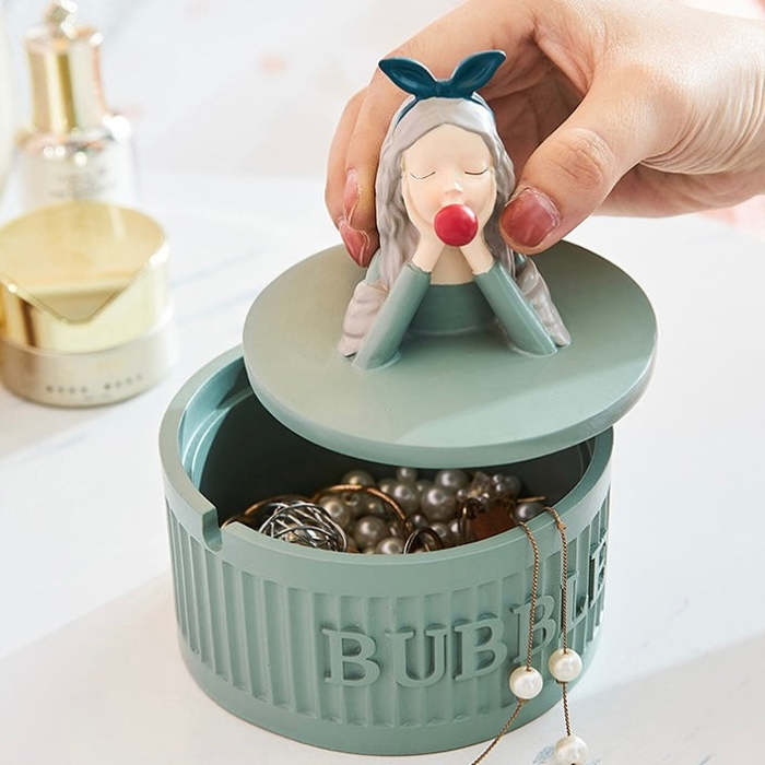 Cute Nordic Style Bubble Girl Home Living Decor Jewellery Box