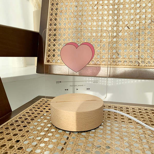 Cute Romantic Heart Love Song Player Style LED Night Light Decor