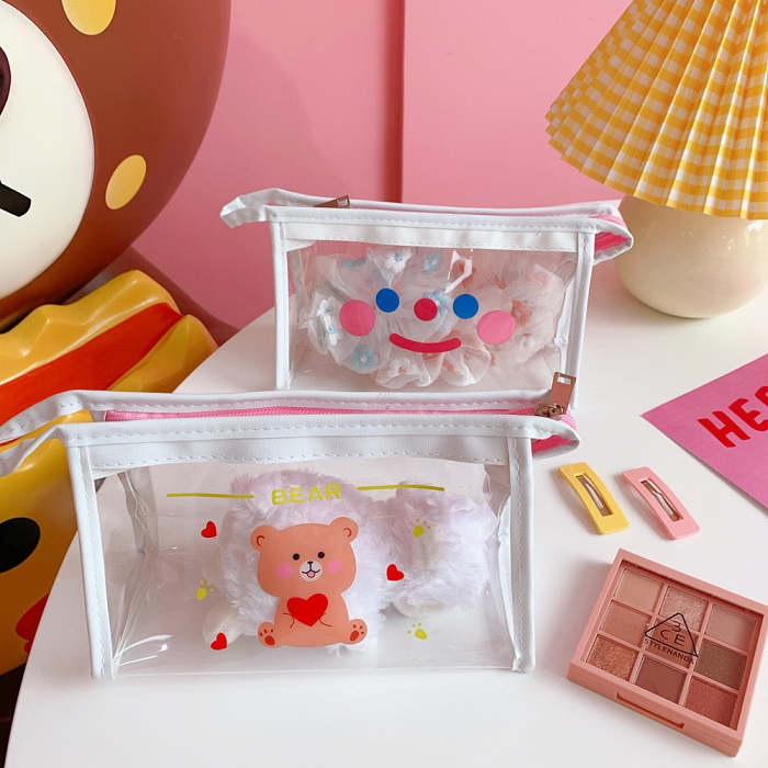 Cute Transparent Pattern Waterproof Pencil Case Bag
