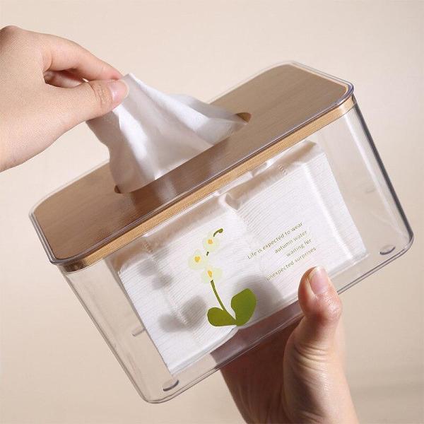 Original Animal Cartoon Transparent Wood Tissue Storage Box