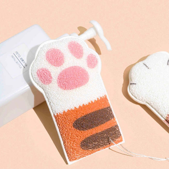 Cat Paw Exfoliating Shower Batch Scrub Sponge
