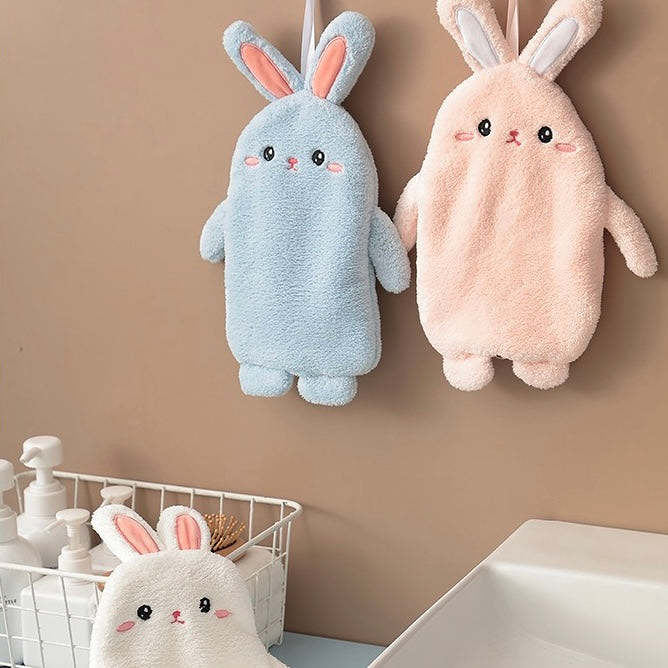 Cute Coral Fleece Bunny Rabbit Hand Wiping Towel