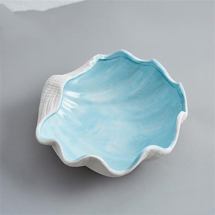 Nordic Style Ceramic Mermaid Shell Storage Decor Plate Set
