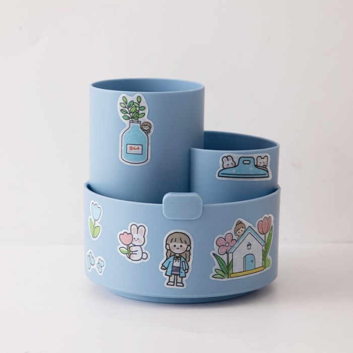 Kawaii Rotating Cute Sticker Stationery and Pen Organiser Holder