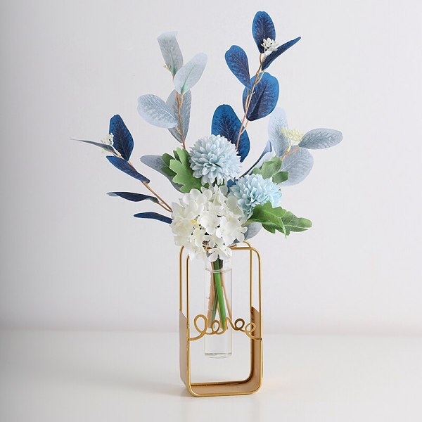 Nordic Style Cute Heart Shape Love Metal & Glass Vase Decor