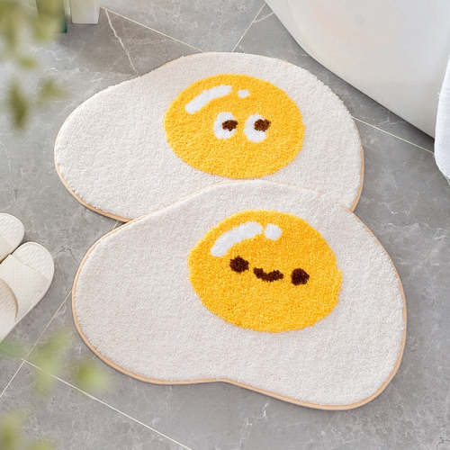 Cute Interesting Egg Yolk Emoji Bathroom & Door Entrance Mat