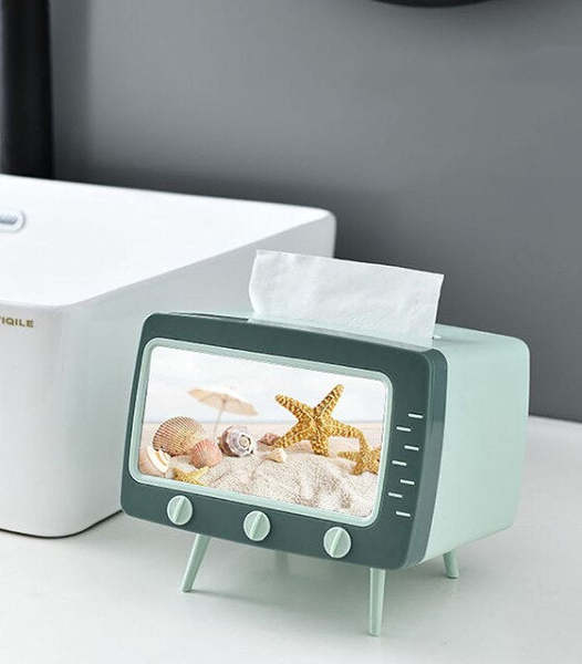 Cute Multi-functional Creative TV Tissue Box with Mobile Phone Stand