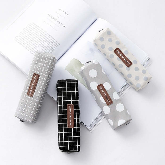 Korean Style Cute Patterned Canvas Pencil Case