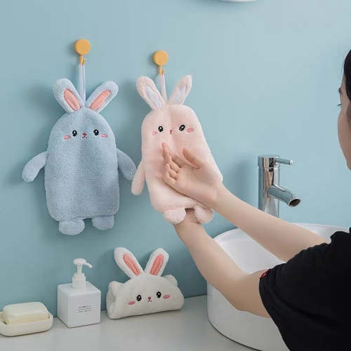 Cute Coral Fleece Bunny Rabbit Hand Wiping Towel