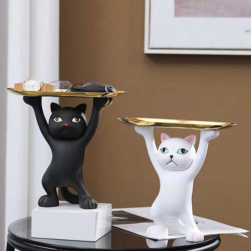 Cute Funny Dancing Cat Home Decor Tray Organizer