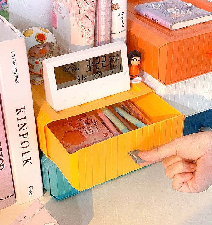 Cute Colourful Multi-Later Mini Desktop Drawer Storage Box Shelf